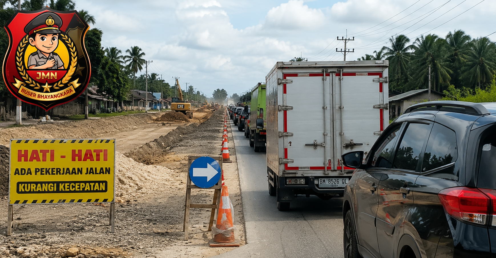 Jalan Lintas Pangkalan Kerinci–Pelalawan Buka Tutup, Masyarakat Keluhkan Kemacetan dan Gangguan Aktivitas Ekonomi