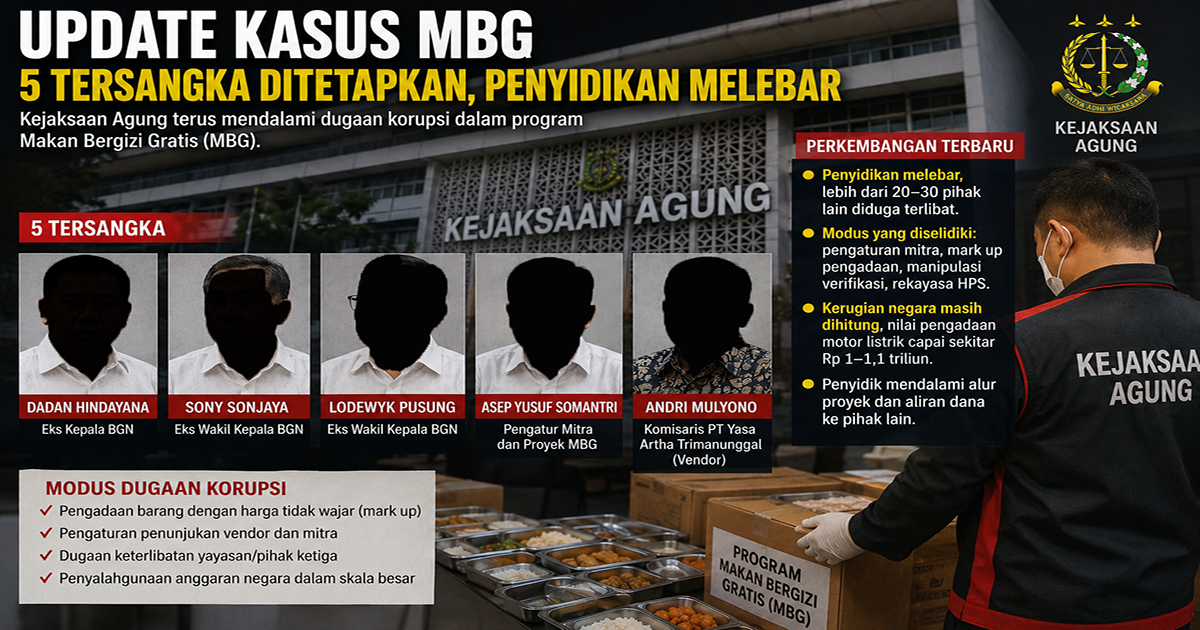 Dugaan Korupsi Program MBG, Sejumlah Nama Pejabat dan Vendor Diperiksa